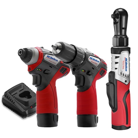 ACDELCO G12 K11 Combo 3/8" BLDC Ratchet, Drill Driver, Impact Driver ARW12103-K11